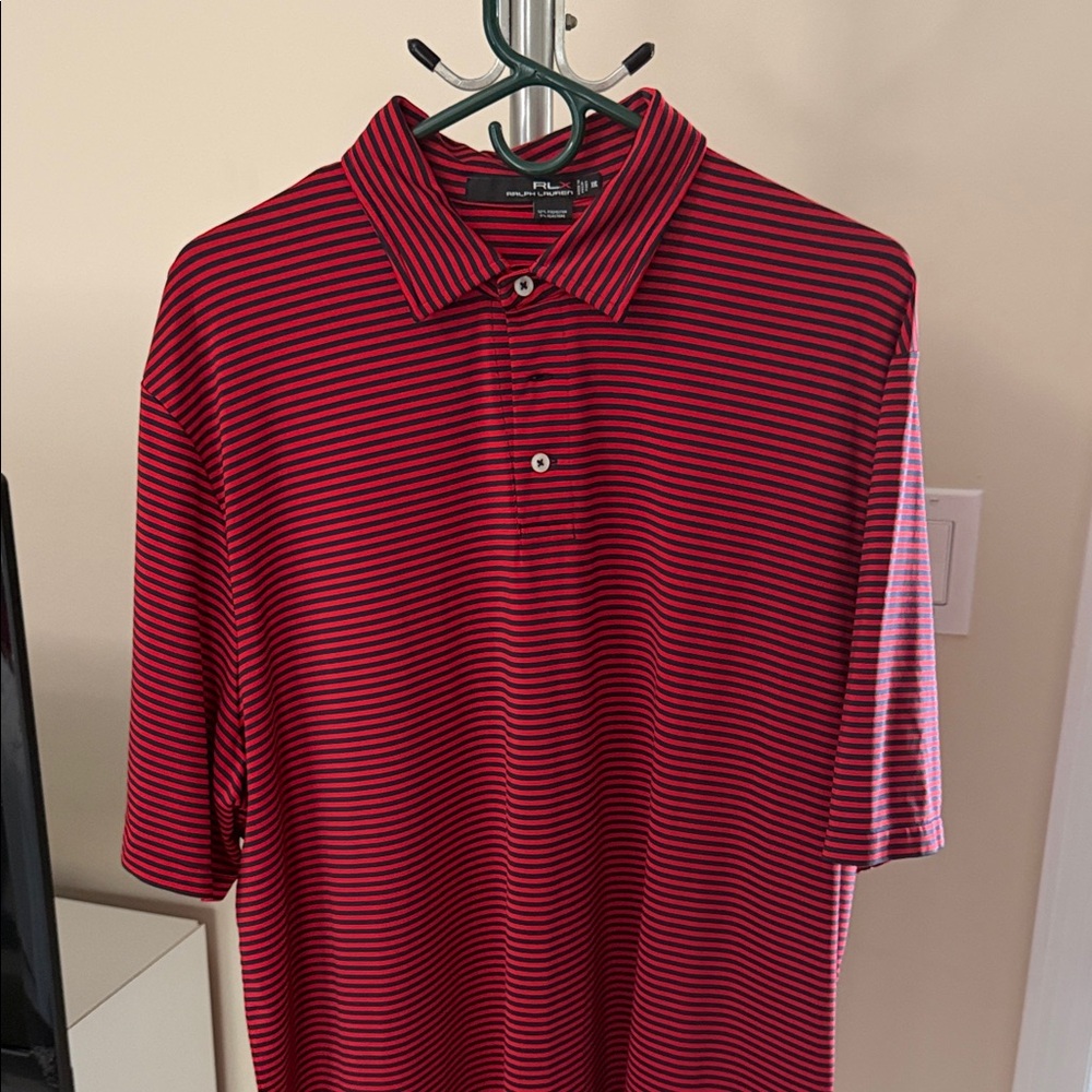 PGA Tour Red and Black Polo Shirt